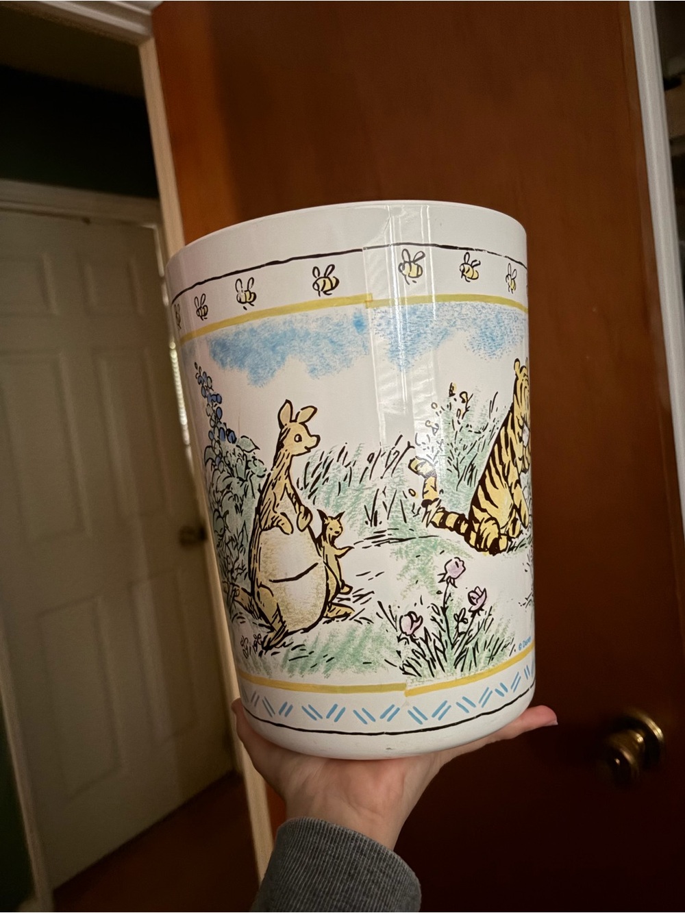 Vintage Disney Winnie the Pooh Nursery Wastebasket